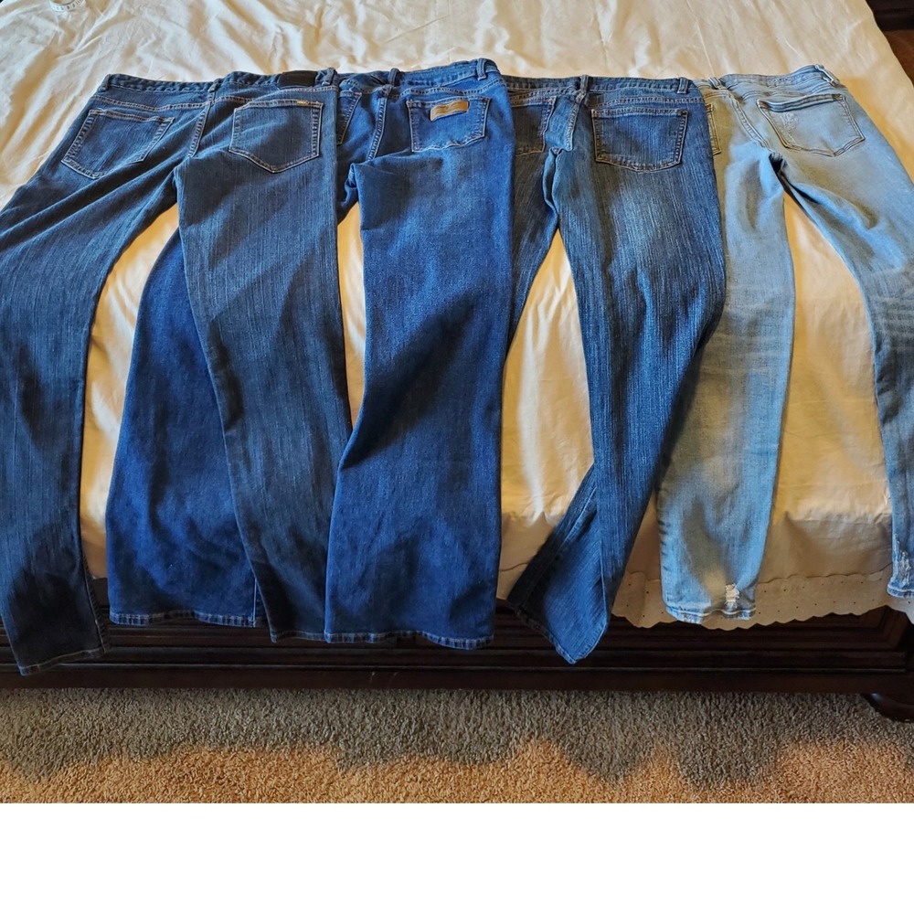 Lot of 4 Womens Blue Skinny Jeans Obey Vigoss Forever 21 Size 27-30 Bundle